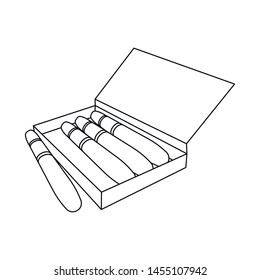 Isolated object of cigar and box sign. Collection of cigar and luxury vector icon for stock.