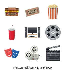 Isolated object  cinema  and theater icon. Collection  cinema  and entertainment stock vector illustration.