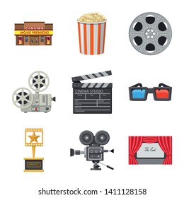 Isolated object of cinema  and theater icon. Collection of cinema  and entertainment stock symbol for web.