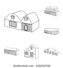 Isolated object of city and construction symbol. Collection of city and estate stock symbol for web.