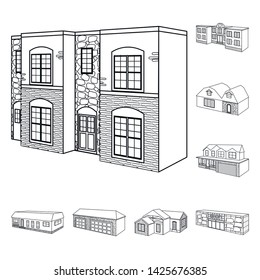 Isolated object of city and construction symbol. Collection of city and estate vector icon for stock.