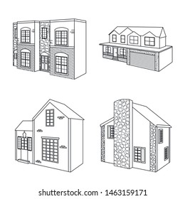 Isolated object of city and construction symbol. Set of city and estate stock symbol for web.