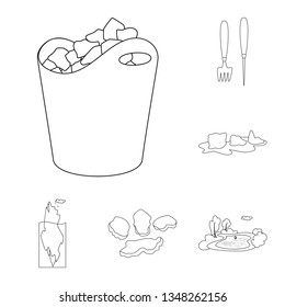 Isolated object of clean  and wet  symbol. Collection of clean  and purity stock vector illustration.
