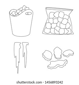 Isolated object of clean and wet symbol. Set of clean and purity stock vector illustration.