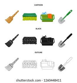 Isolated object of cleaning and service . Collection of cleaning and household stock vector illustration.
