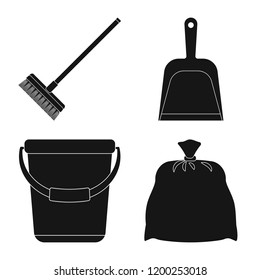 Isolated object of cleaning and service icon. Collection of cleaning and household vector icon for stock.