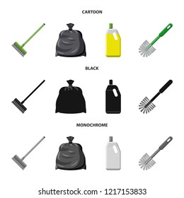 Isolated object of cleaning and service icon. Set of cleaning and household stock vector illustration.