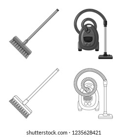 Isolated object of cleaning and service icon. Collection of cleaning and household vector icon for stock.
