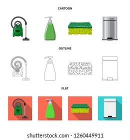 Isolated object of cleaning and service icon. Collection of cleaning and household vector icon for stock.