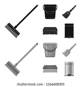 Isolated object of cleaning and service icon. Collection of cleaning and household stock symbol for web.