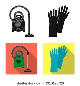 Isolated object of cleaning and service icon. Set of cleaning and household stock vector illustration.