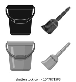 Isolated object of cleaning and service icon. Collection of cleaning and household stock symbol for web.