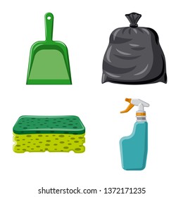 Isolated object of cleaning and service icon. Collection of cleaning and household stock vector illustration.