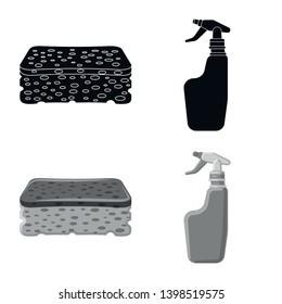 Isolated object of cleaning and service icon. Set of cleaning and household vector icon for stock.