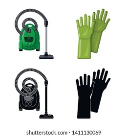 Isolated object of cleaning and service icon. Collection of cleaning and household vector icon for stock.