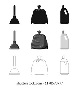 Isolated object of cleaning and service logo. Collection of cleaning and household vector icon for stock.