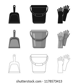 Isolated object of cleaning and service logo. Collection of cleaning and household stock symbol for web.