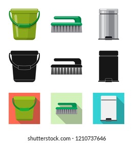 Isolated object of cleaning and service logo. Collection of cleaning and household stock vector illustration.