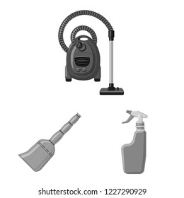 Isolated object of cleaning and service logo. Set of cleaning and household stock vector illustration.