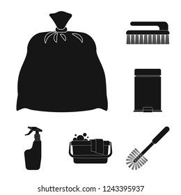 Isolated object of cleaning and service logo. Set of cleaning and household stock vector illustration.