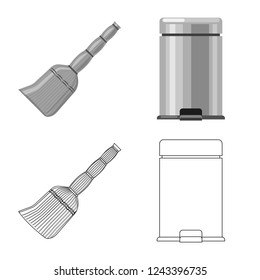 Isolated object of cleaning and service logo. Collection of cleaning and household stock symbol for web.