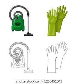 Isolated object of cleaning and service logo. Collection of cleaning and household vector icon for stock.