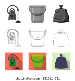 Isolated object of cleaning and service logo. Set of cleaning and household stock symbol for web.