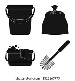 Isolated object of cleaning and service logo. Collection of cleaning and household stock symbol for web.