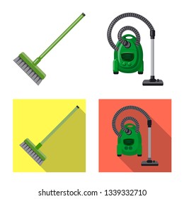Isolated object of cleaning and service logo. Collection of cleaning and household stock symbol for web.