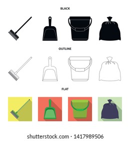Isolated object of cleaning and service logo. Set of cleaning and household stock vector illustration.