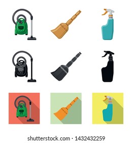 Isolated object of cleaning and service logo. Set of cleaning and household vector icon for stock.
