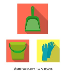 Isolated object of cleaning and service sign. Set of cleaning and household stock symbol for web.
