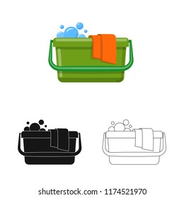 Isolated object of cleaning and service sign. Collection of cleaning and household vector icon for stock.