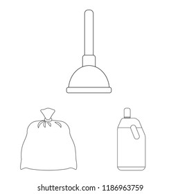 Isolated object of cleaning and service sign. Set of cleaning and household vector icon for stock.