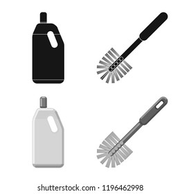 Isolated object of cleaning and service sign. Collection of cleaning and household stock symbol for web.