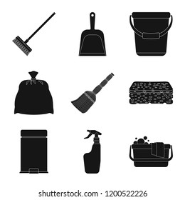 Isolated object of cleaning and service sign. Collection of cleaning and household stock symbol for web.