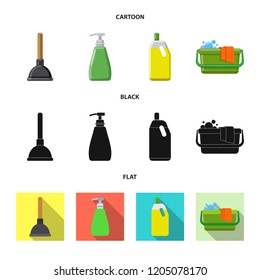 Isolated object of cleaning and service sign. Collection of cleaning and household vector icon for stock.