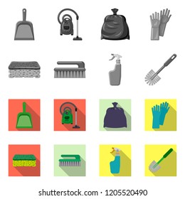 Isolated object of cleaning and service sign. Collection of cleaning and household stock symbol for web.