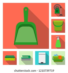 Isolated object of cleaning and service sign. Set of cleaning and household vector icon for stock.