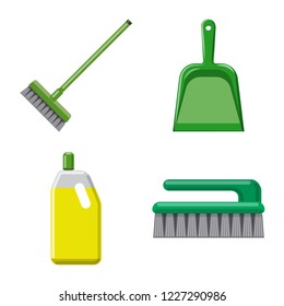 Isolated object of cleaning and service sign. Set of cleaning and household stock vector illustration.