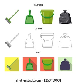 Isolated object of cleaning and service sign. Collection of cleaning and household stock symbol for web.
