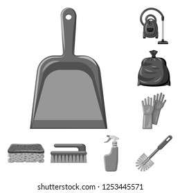 Isolated object of cleaning and service sign. Set of cleaning and household vector icon for stock.