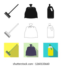 Isolated object of cleaning and service sign. Collection of cleaning and household stock symbol for web.
