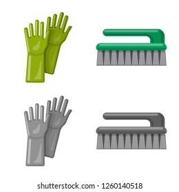 Isolated object of cleaning and service sign. Set of cleaning and household stock vector illustration.
