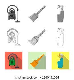 Isolated object of cleaning and service sign. Set of cleaning and household vector icon for stock.