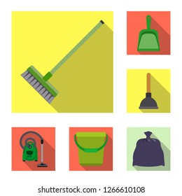 Isolated object of cleaning and service sign. Collection of cleaning and household stock vector illustration.