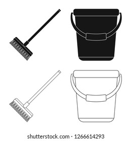 Isolated object of cleaning and service sign. Set of cleaning and household stock symbol for web.