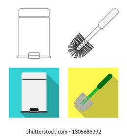 Isolated object of cleaning and service sign. Collection of cleaning and household vector icon for stock.