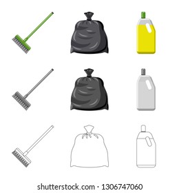Isolated object of cleaning and service sign. Collection of cleaning and household vector icon for stock.