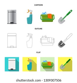 Isolated object of cleaning and service sign. Collection of cleaning and household vector icon for stock.